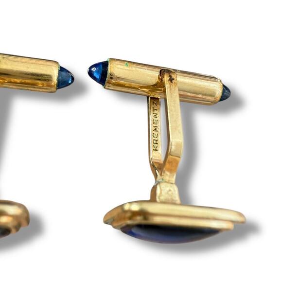VINTAGE LOT OF 2 pcs KREMENTZ YELLOW GOLD FILLED CUFFLINKS - Picture 8 of 9